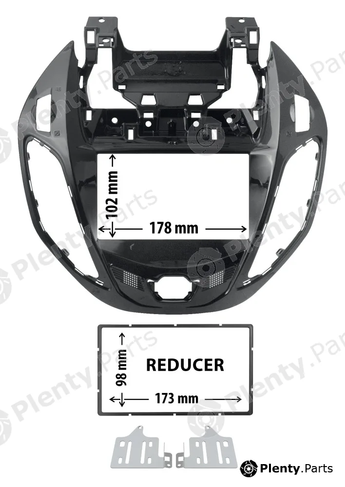 Phonocar 03697 — Adapter frame, car radio Car radio adapter frame with reduction frame and fixing brac