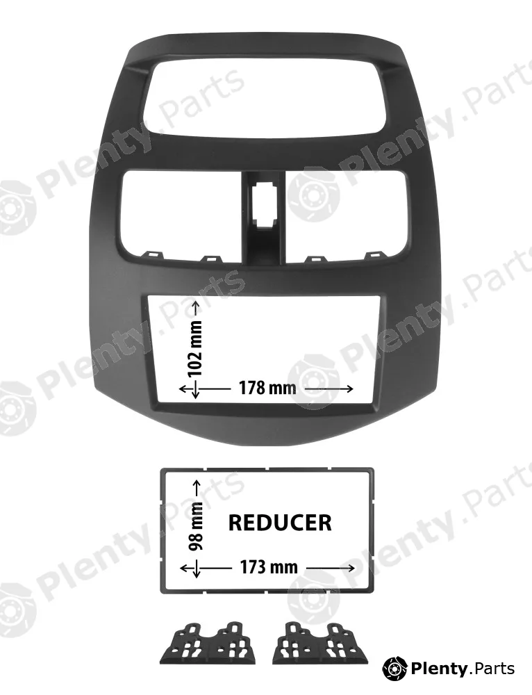 Phonocar 03589 — Adapter frame, car radio Car radio adapter frame with reduction frame and fixing brac