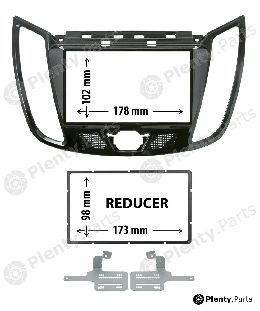 Phonocar 03617 — Adapter frame, car radio Car radio adapter frame with reduction frame and fixing brac