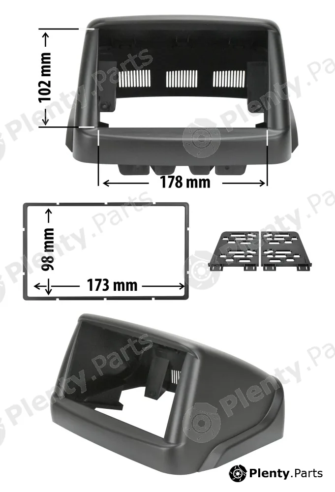 Phonocar 03759 — Adapter frame, car radio Car radio adapter frame with trim frame and fixing brackets