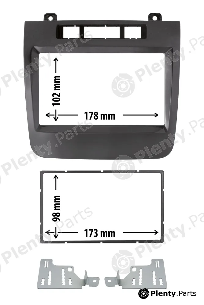 Phonocar 03654 — Adapter frame, car radio Car radio adapter frame with reduction frame and fixing brac