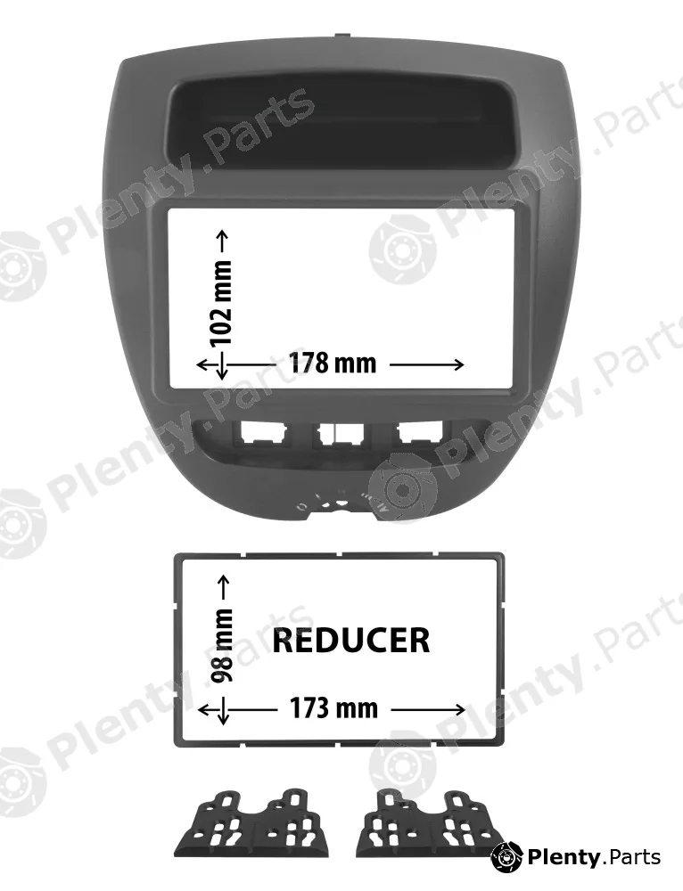Phonocar 03596 — Adapter frame, car radio Car radio adapter frame with storage compartment, reduction