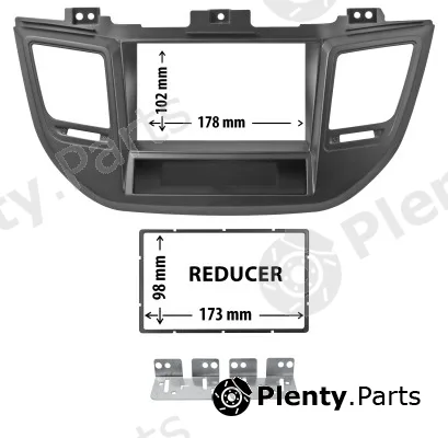Phonocar 03723 — Adapter frame, car radio Car radio adapter frame with storage compartment, reduction