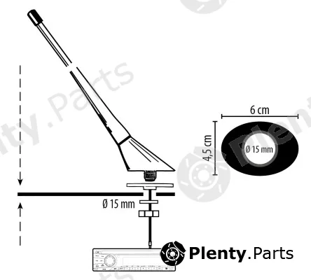 Phonocar 08019 — Aerial Booster AM/FM amplified rear roof antenna