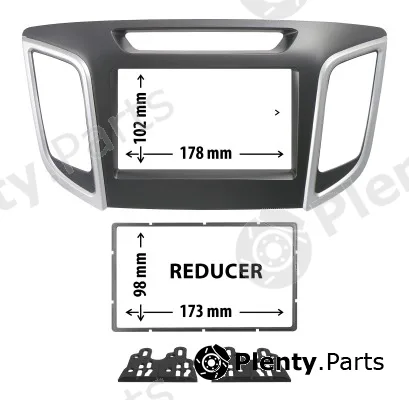 Phonocar 03744 — Adapter frame, car radio Car radio adapter frame with reduction frame and fixing brac