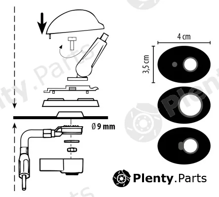 Phonocar 08085 — Aerial Front AM/FM roof antenna