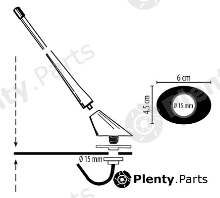 Phonocar 08061 — Aerial AM/FM rear roof antenna