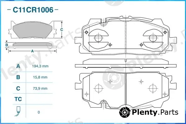 Cworks C11CR1006 — Brake Pad Set, disc brake
