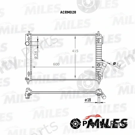 Miles ACRM028 — Radiator, engine cooling