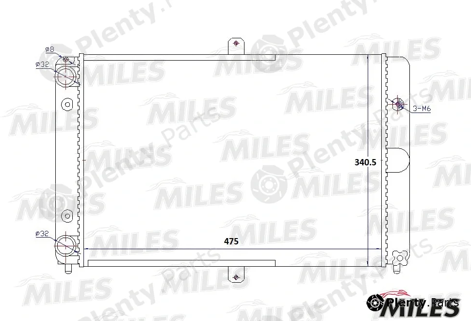 Miles ACRM480 — Radiator, engine cooling