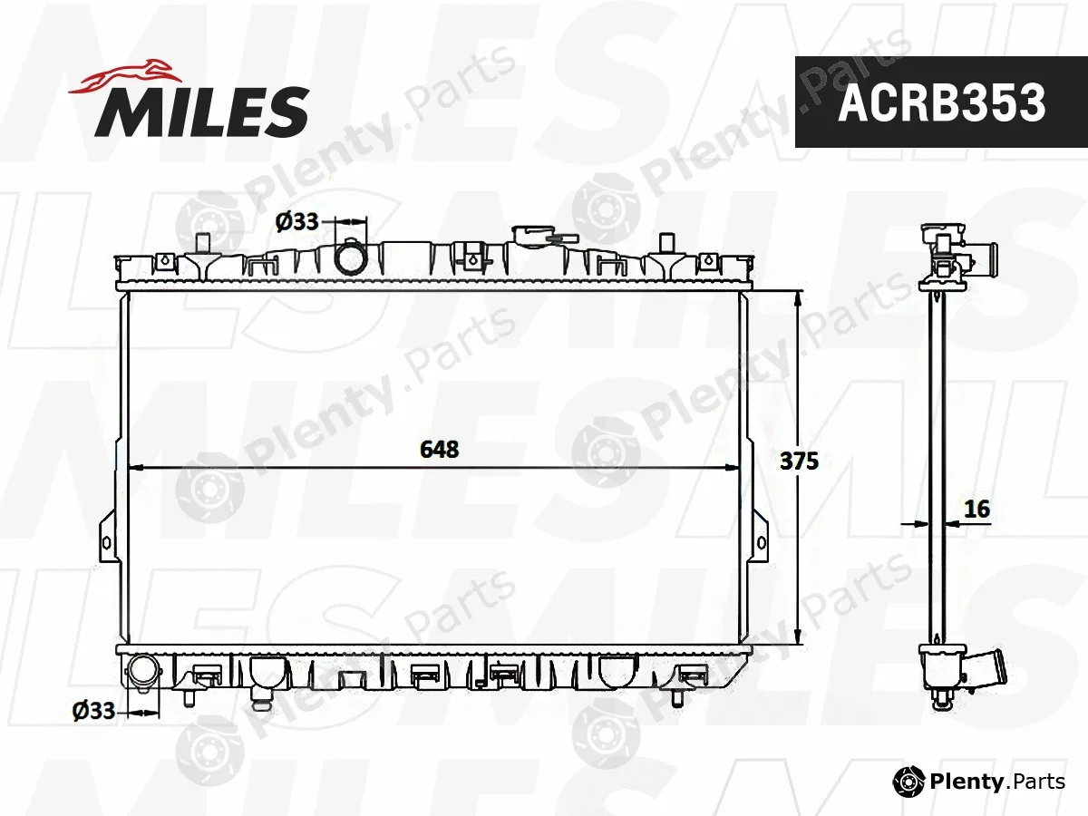 Miles ACRB353 — Radiator, engine cooling