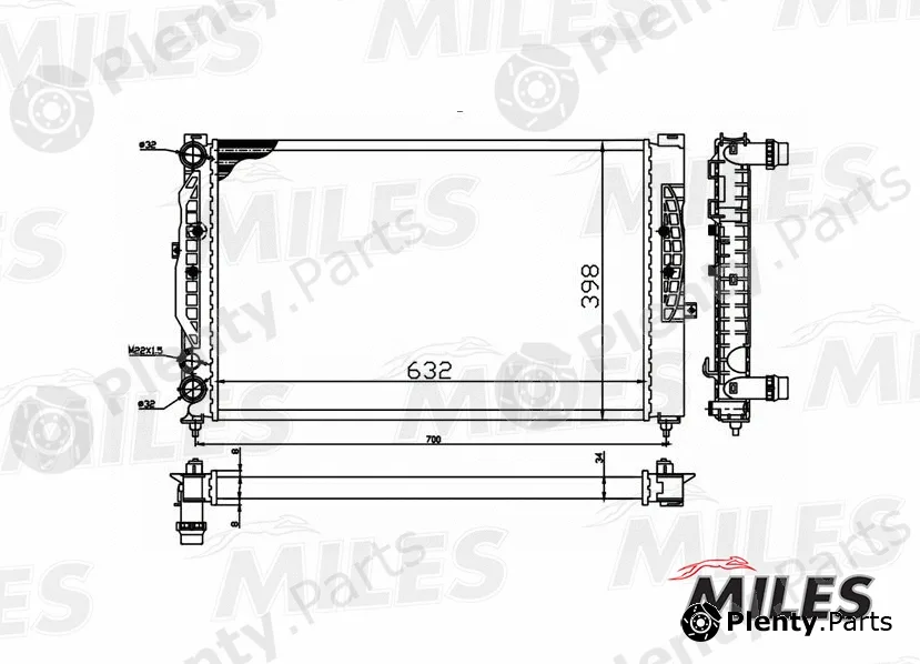 Miles ACRM056 — Radiator, engine cooling