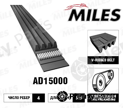 Miles AD15000 — V-Ribbed Belt
