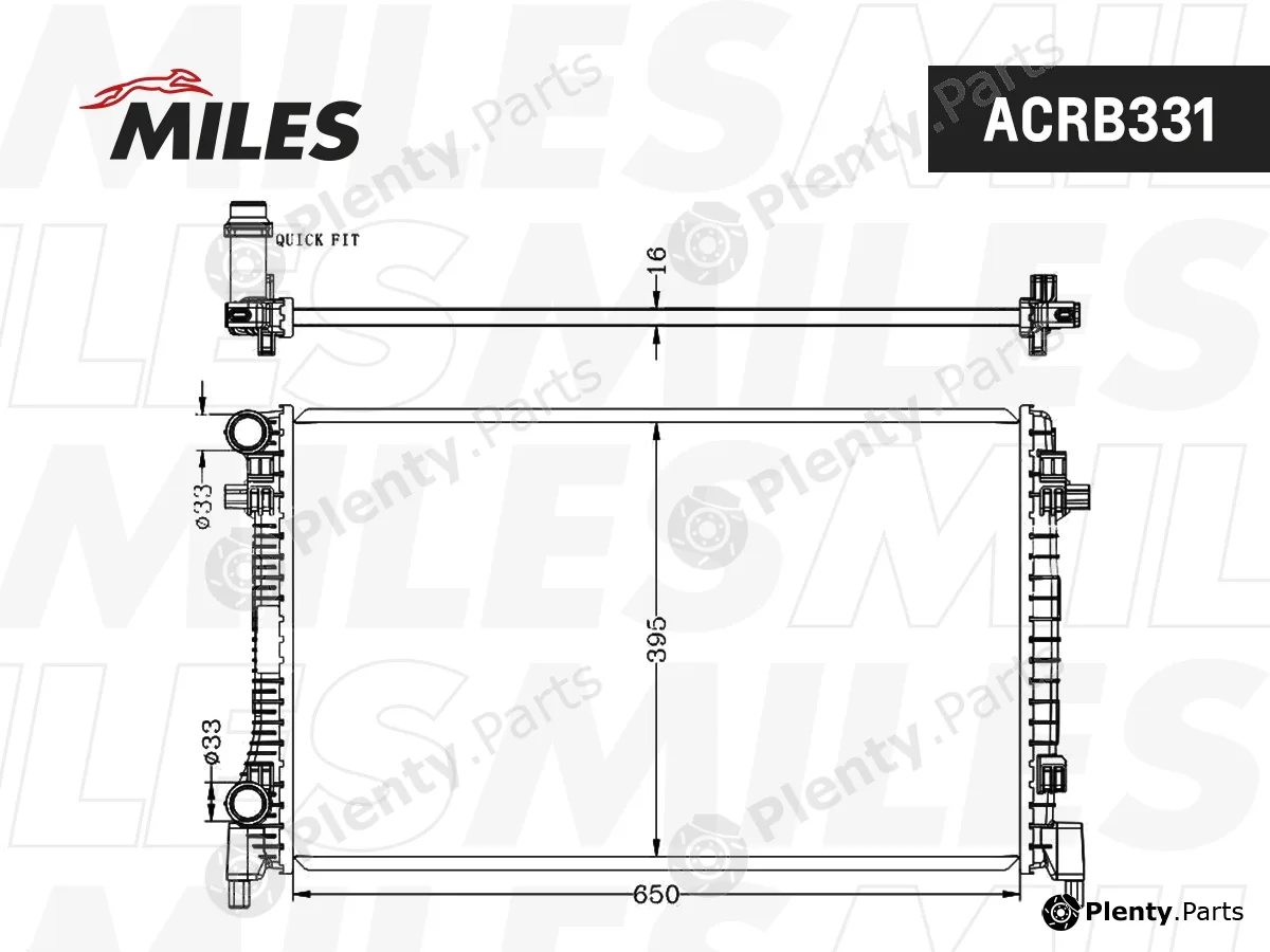 Miles ACRB331 — Radiator, engine cooling