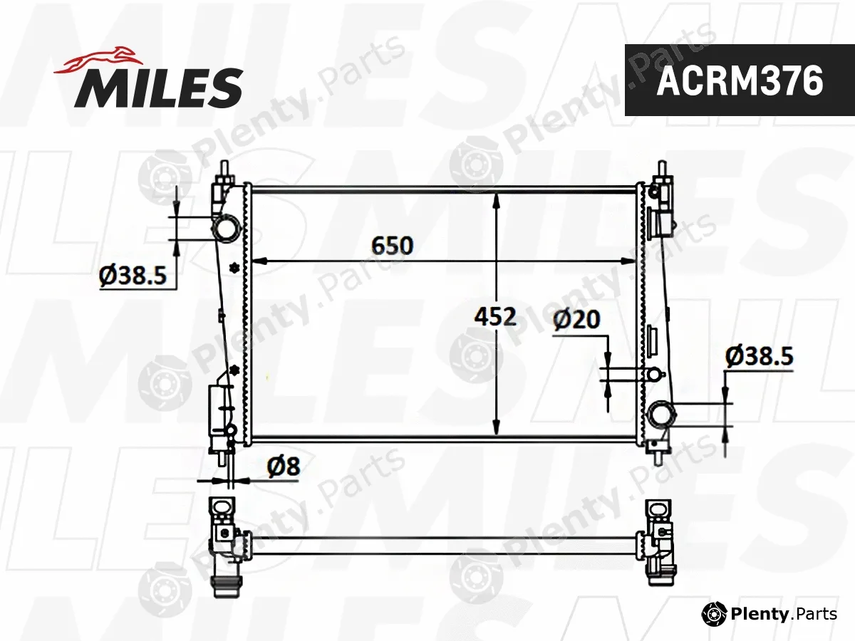 Miles ACRM376 — Radiator, engine cooling