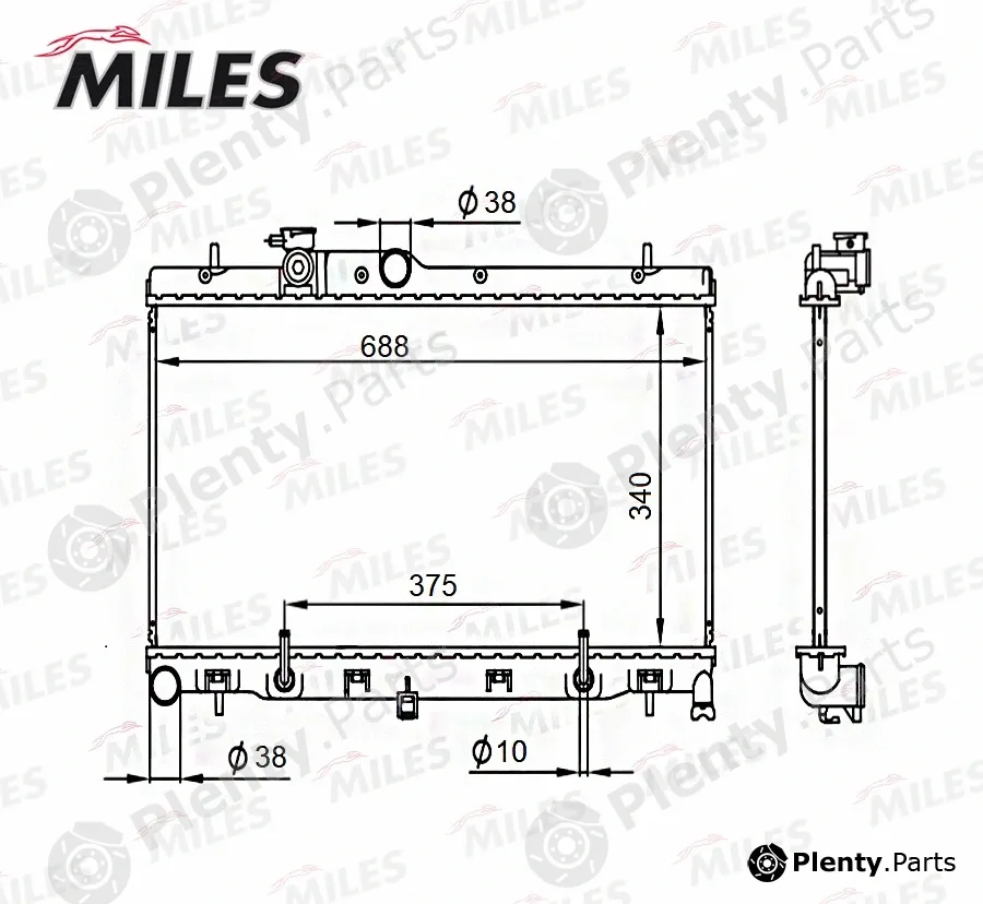 Miles ACRB301 — Radiator, engine cooling
