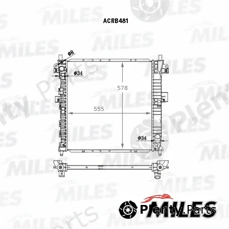 Miles ACRB481 — Radiator, engine cooling