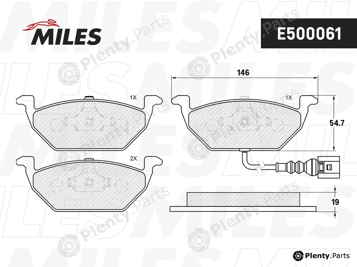 Miles E500061 — Brake Pad Set, disc brake