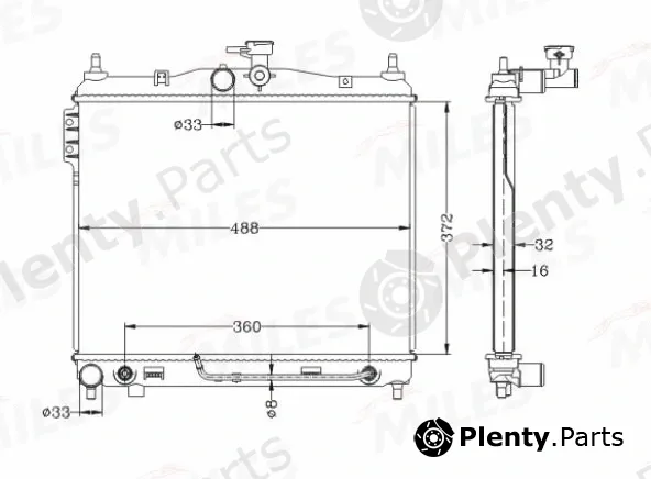 Miles ACRB390 — Radiator, engine cooling