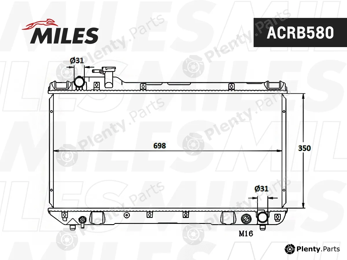 Miles ACRB580 — Radiator, engine cooling