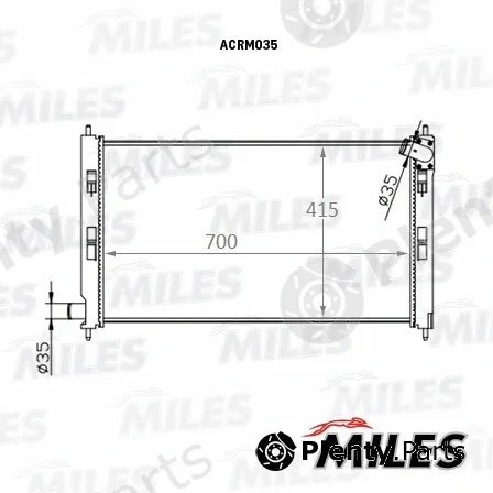 Miles ACRM035 — Radiator, engine cooling