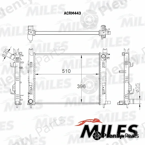 Miles ACRM443 — Radiator, engine cooling