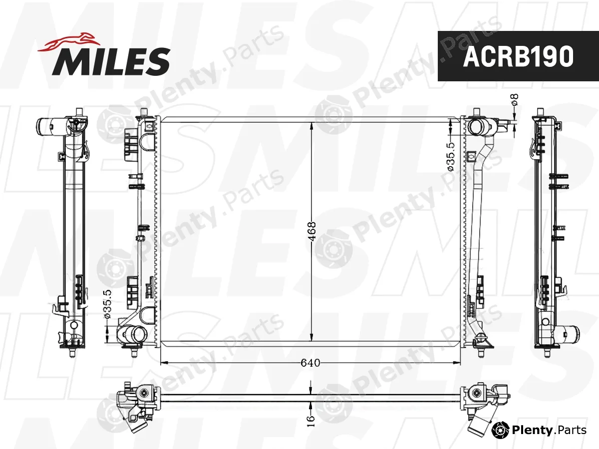 Miles ACRB190 — Radiator, engine cooling
