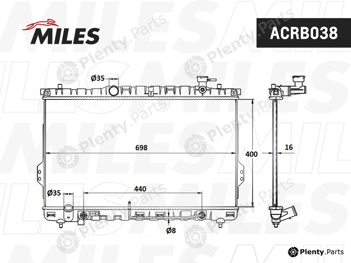 Miles ACRB038 — Radiator, engine cooling