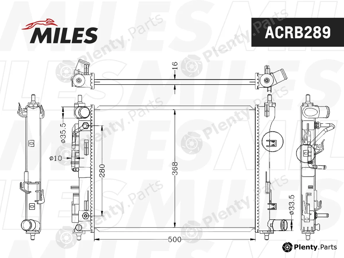 Miles ACRB289 — Radiator, engine cooling