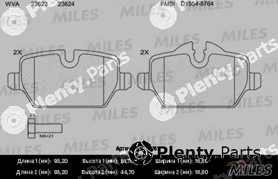 Miles E110267 — Brake Pad Set, disc brake