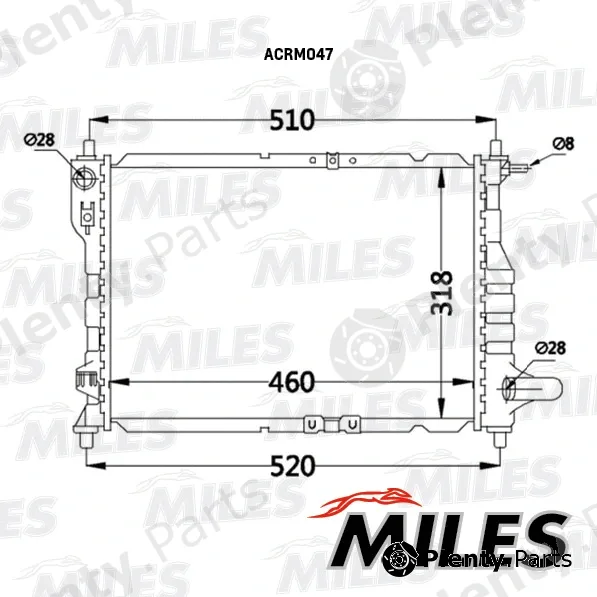 Miles ACRM047 — Radiator, engine cooling