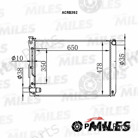 Miles ACRB392 — Radiator, engine cooling