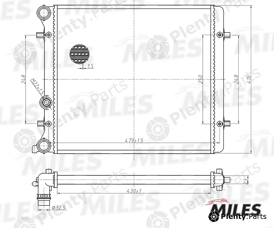 Miles ACRM164 — Radiator, engine cooling