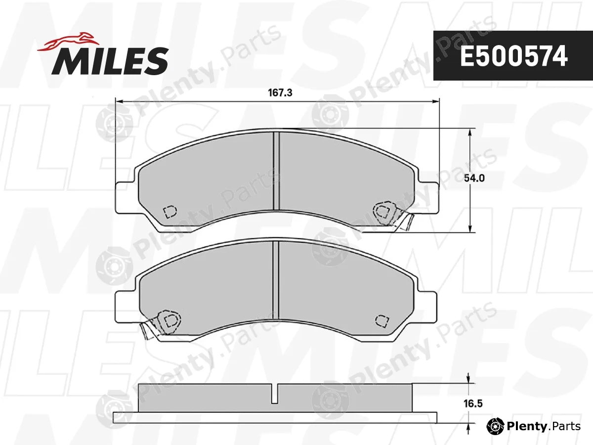 Miles E500574 — Brake Pad Set, disc brake