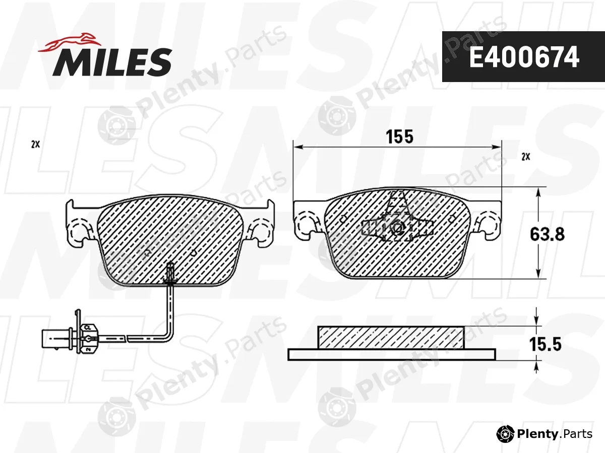 Miles E400674 — Brake Pad Set, disc brake