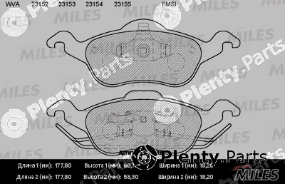Miles E100027 — Brake Pad Set, disc brake