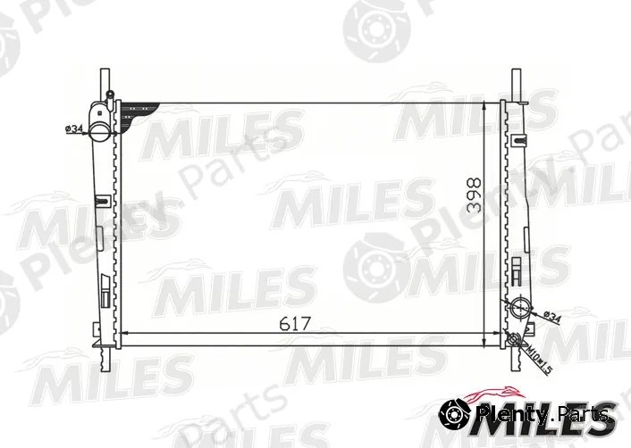 Miles ACRM078 — Radiator, engine cooling