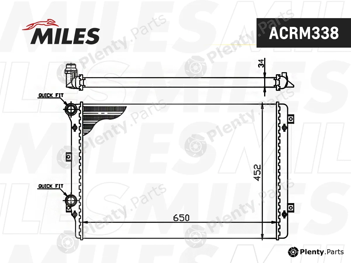 Miles ACRM338 — Radiator, engine cooling
