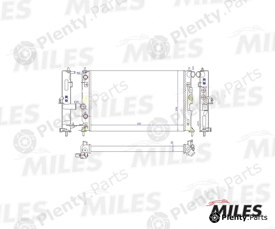 Miles ACRM070 — Radiator, engine cooling