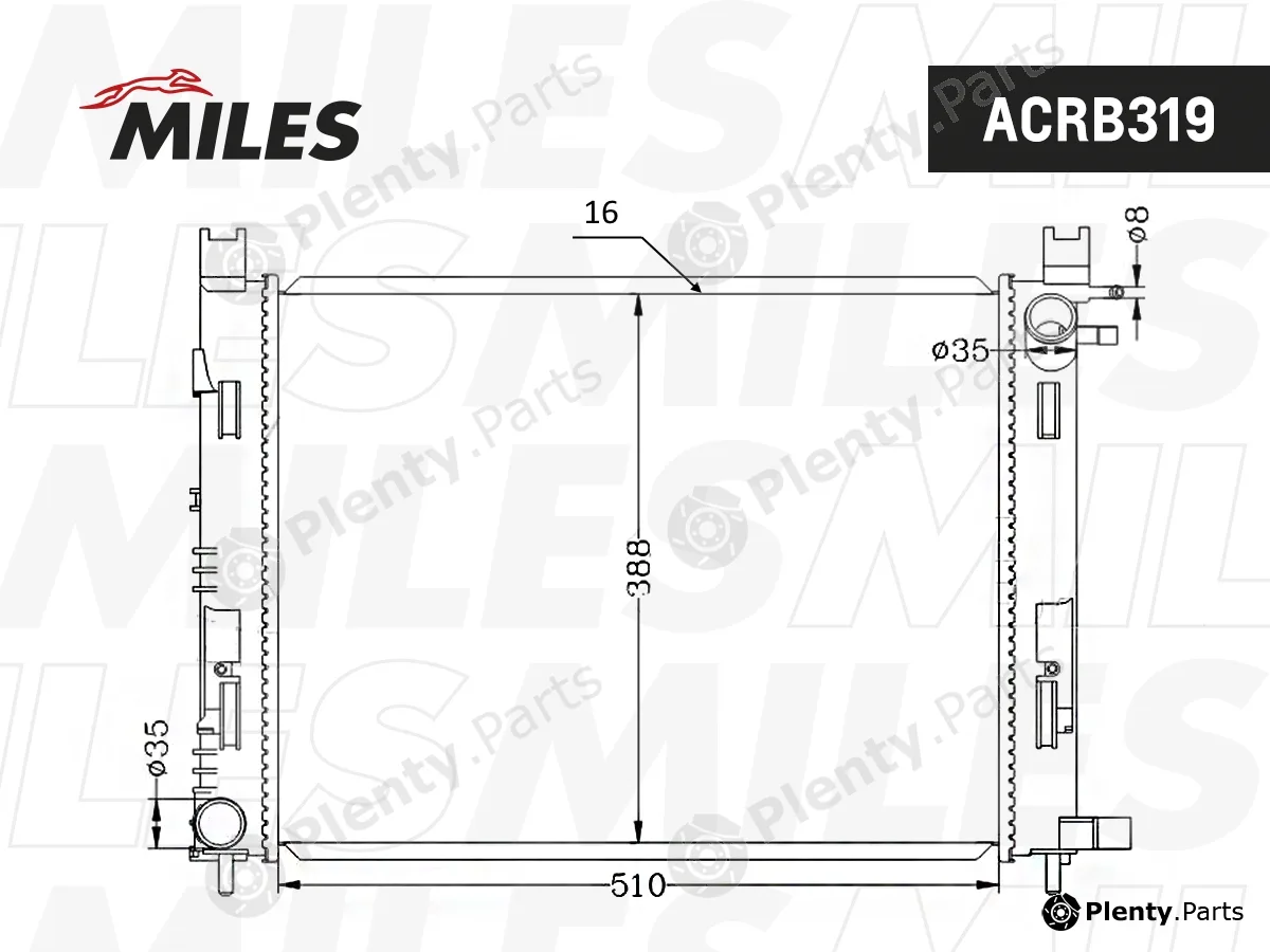 Miles ACRB319 — Radiator, engine cooling