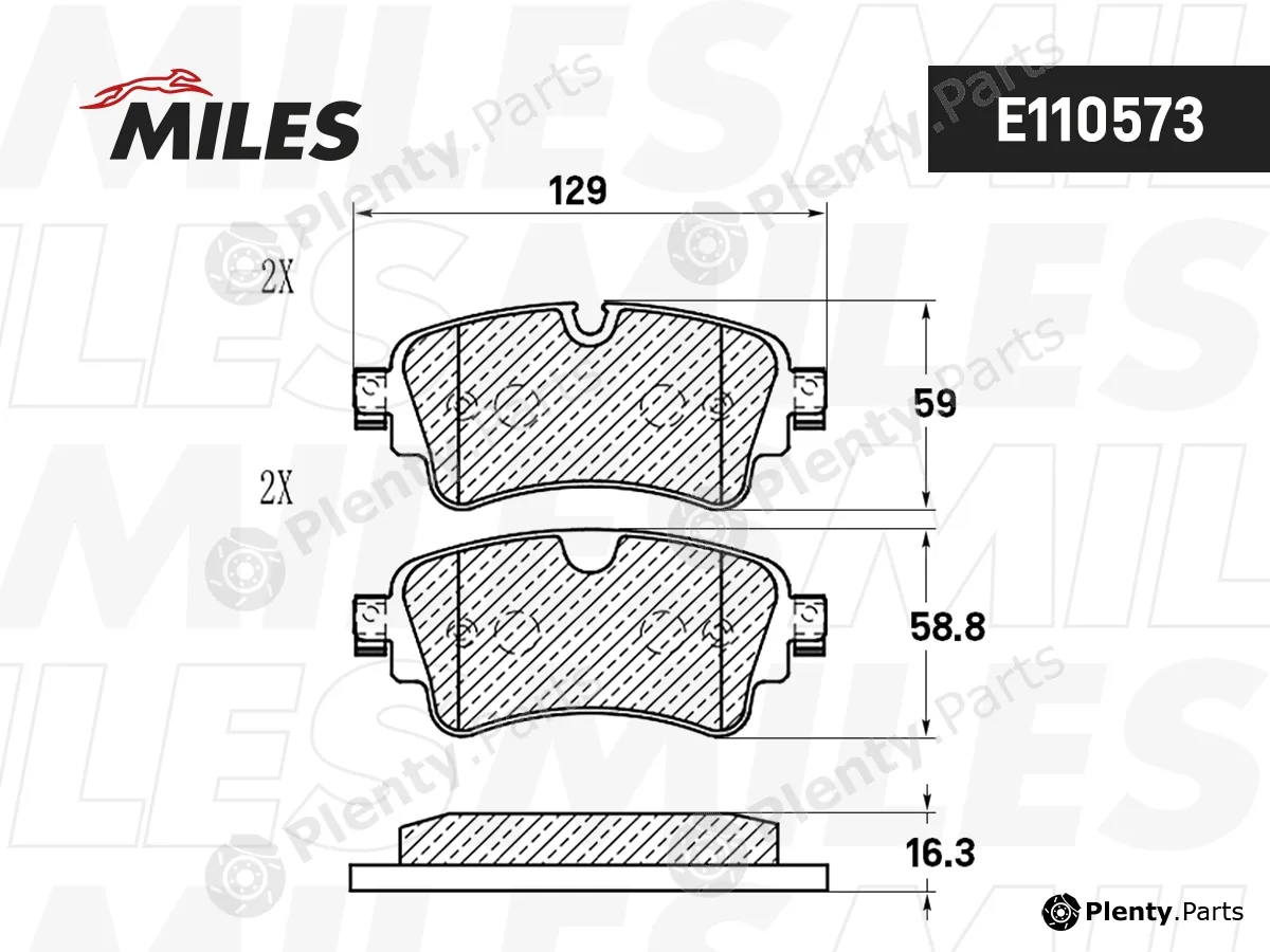Miles E110573 — Brake Pad Set, disc brake