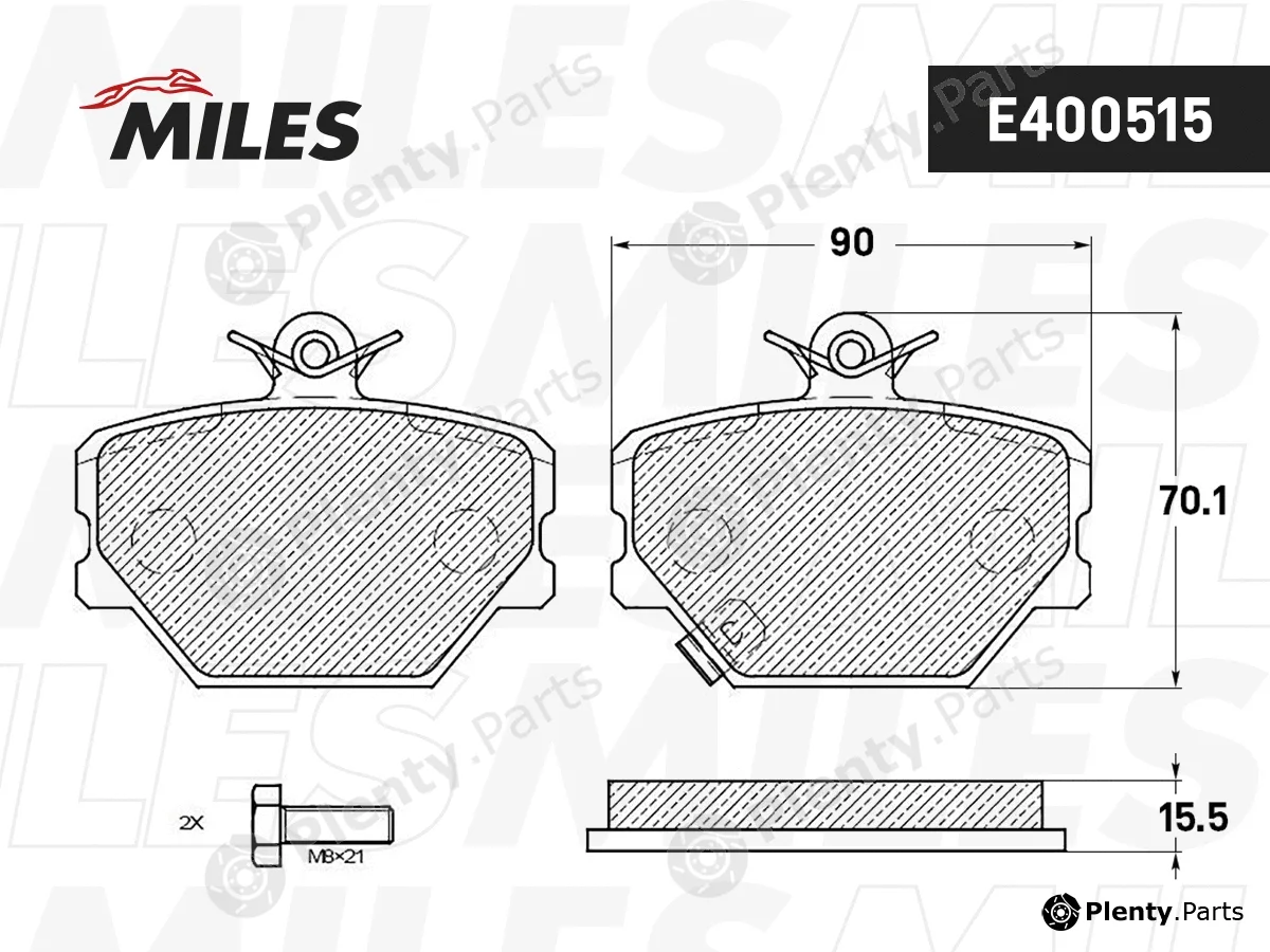 Miles E400515 — Brake Pad Set, disc brake