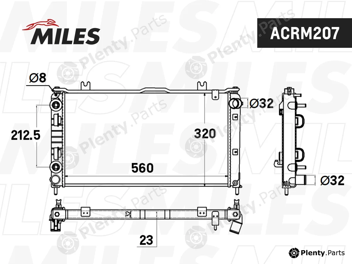 Miles ACRM207 — Radiator, engine cooling