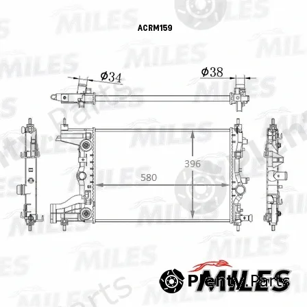 Miles ACRM159 — Radiator, engine cooling