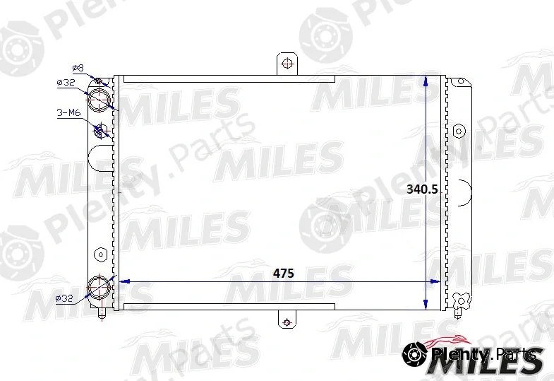 Miles ACRM036 — Radiator, engine cooling