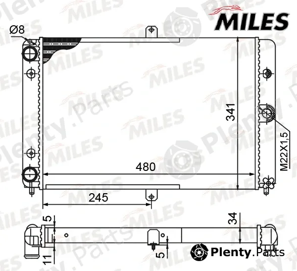 Miles ACRM574 — Radiator, engine cooling