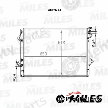 Miles ACRM052 — Radiator, engine cooling