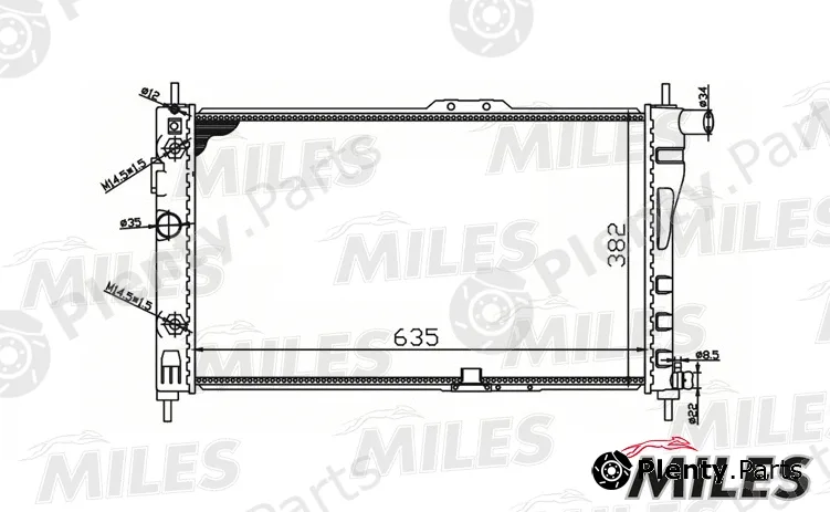 Miles ACRM348 — Radiator, engine cooling