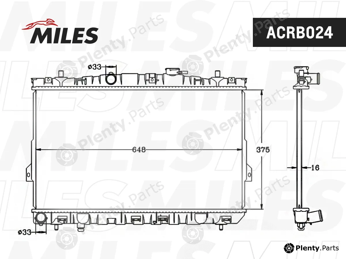 Miles ACRB024 — Radiator, engine cooling
