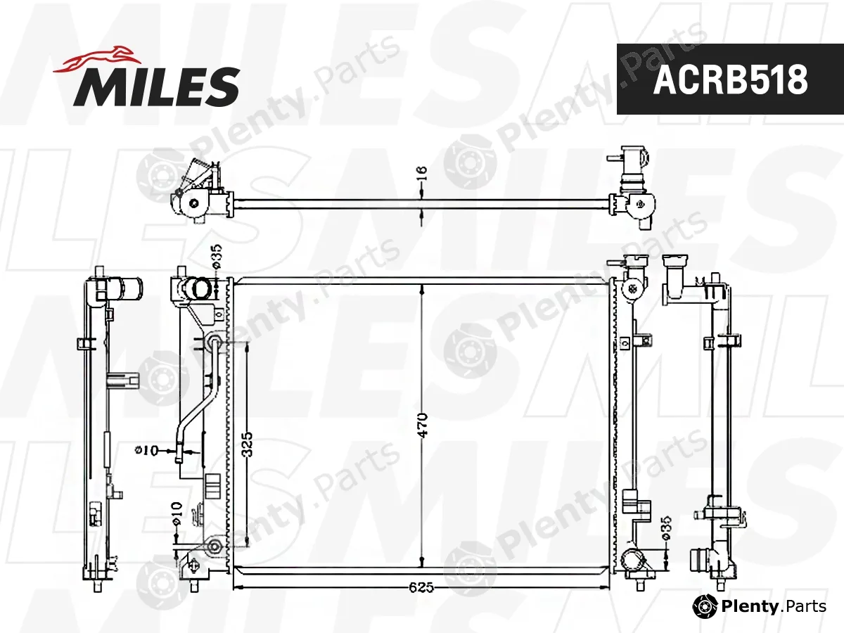 Miles ACRB518 — Radiator, engine cooling